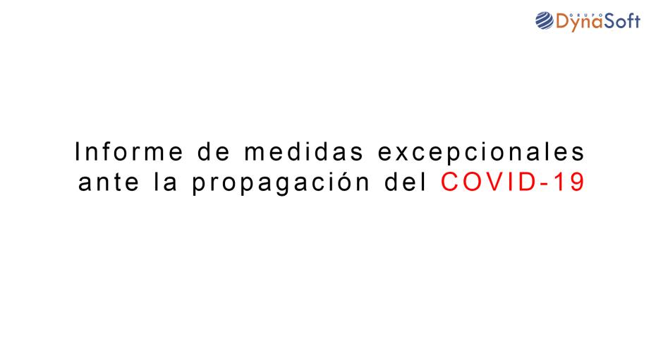 Medidas excepcionales ante el COVID-19